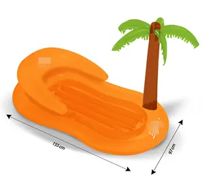 Inflatable water island large floats fits single persons Top fun floating palm tree lounger party chair island 2019