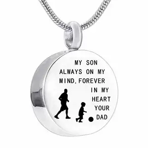my son always on my mind forever in my heart you DADround Cremation Urn Necklace Pendant Funnel Fill Kit Keepsake Memorial Ashes