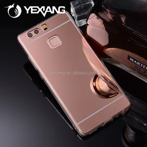 Luxury shockproof electroplating tpu mirror Phone case & bag for huawei P9 lite back cover case