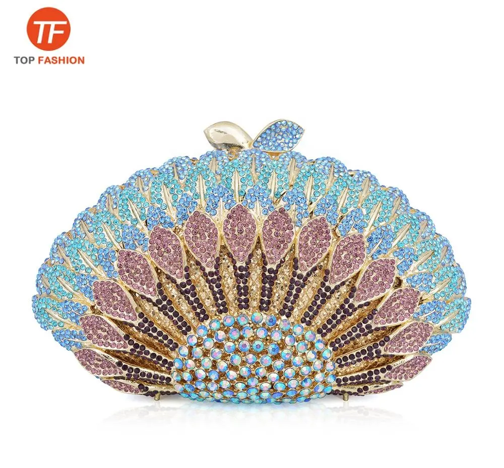 Beautiful Crystal Rhinestone Clutch Bag SunFlower Minaudiere Evening Purse Wholesales from China Factory