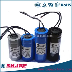 CD60 ABS 75MFD 75uF AC 250V Cylinder Round Motor Starting Capacitor