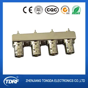 알리바바 중국 공급 업체 네 BNC 여성 두 행 PCB 마운트 RF 자기 커넥터