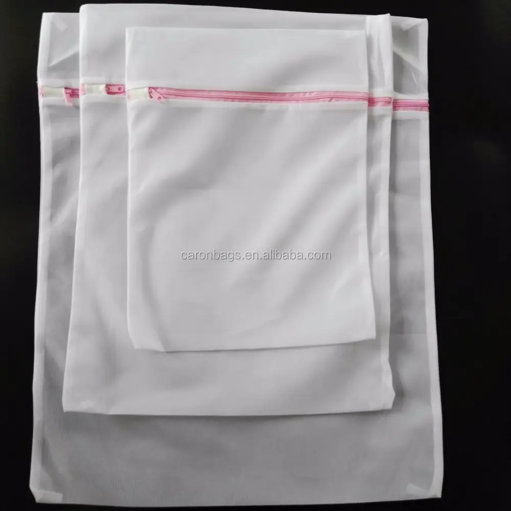 Delicate polyester fabrics zipper fine mesh laundry washing bag