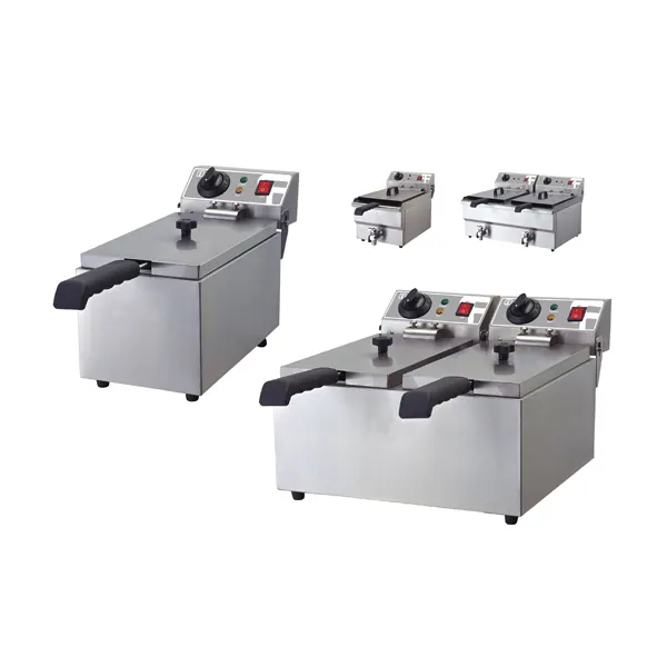 Commercial Counter Top Deep Gas Fryers With Thermostat Energy Saving