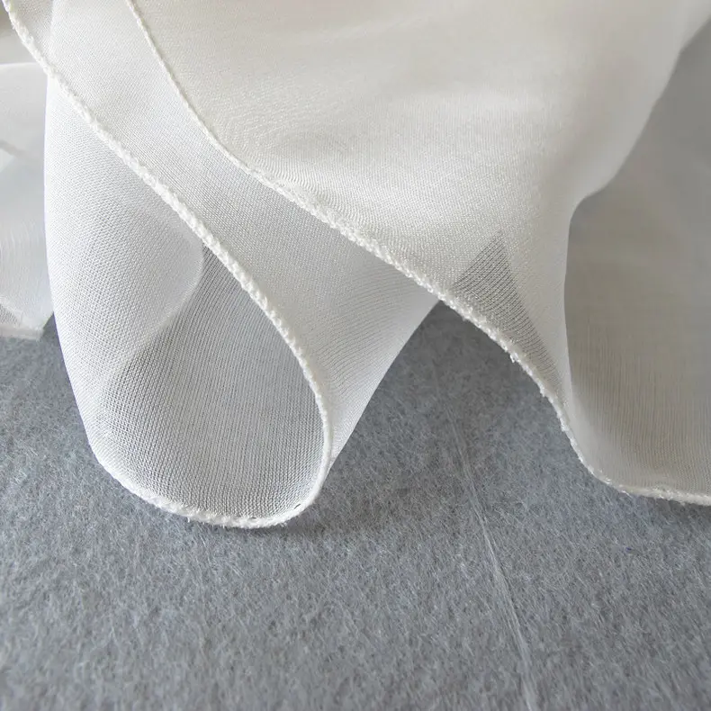 النقي وشاح حريري عادي الأبيض الحرير الشيفون 100% وشاح للرسم الأبيض الحرير والأوشحة للصباغة