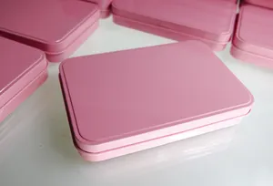 Pink Metal Case Cosmetic Packing Box Promotional Gift Tin Box Water Color Box Eye Shadow Metal Case