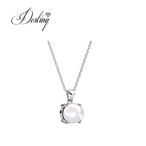 Ultima collana di perle a forma di ragazza impreziosita da <span class=keywords><strong>Swarovski</strong></span> perla argento Sterling/ottone Daisini ciondolo su misura per regalo - Product Image 4