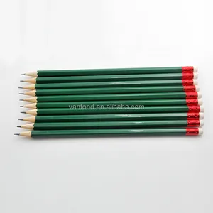上部に消しゴム付きの格安卸売学校バルク木製鉛筆