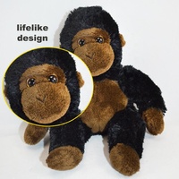 Peluche réaliste de chimpanzé noir, jouet en peluche singe gorille