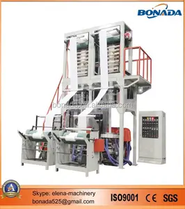 Double Kepala Mati PE Film Blowing Machine/PE Film Extruder/Double Kepala Mati PE Film Bertiup Mesin Extruder