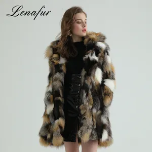 중국 제품 수입 긴 코트 여성 여우 모피 겨울 자켓