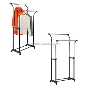 2 Metal Hanger Clothing <strong>Rack</strong> With Two Bars for Garments <strong>Coat</strong> and <strong>Shoes</strong> <strong>Rack</strong> - Product Image 3