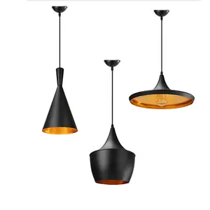 Vintage Retro Horn Shape Light Pendant Light Single Chandelier Lamp Creatives Lighting Hanging Lamps European Led Bulb Black 120