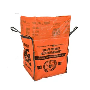 PP 1000千克散装集装箱巨型袋超级袋大橙色透气平底1500千克装载混凝土储砂