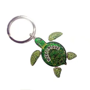 Full Color Imprint Epoxy Dome Souvenir Turtle Shape Key Chain Keyring