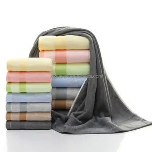 soft Plain 100%cotton wellesley manor bath towels no border