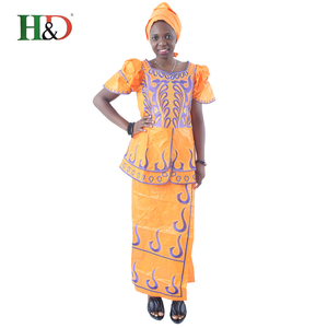 H & D hot wholesale Cheap price traditional African latest dress designs <span class=keywords><strong>Bazin</strong></span> <span class=keywords><strong>Getzner</strong></span> for ladies - Product Image 2