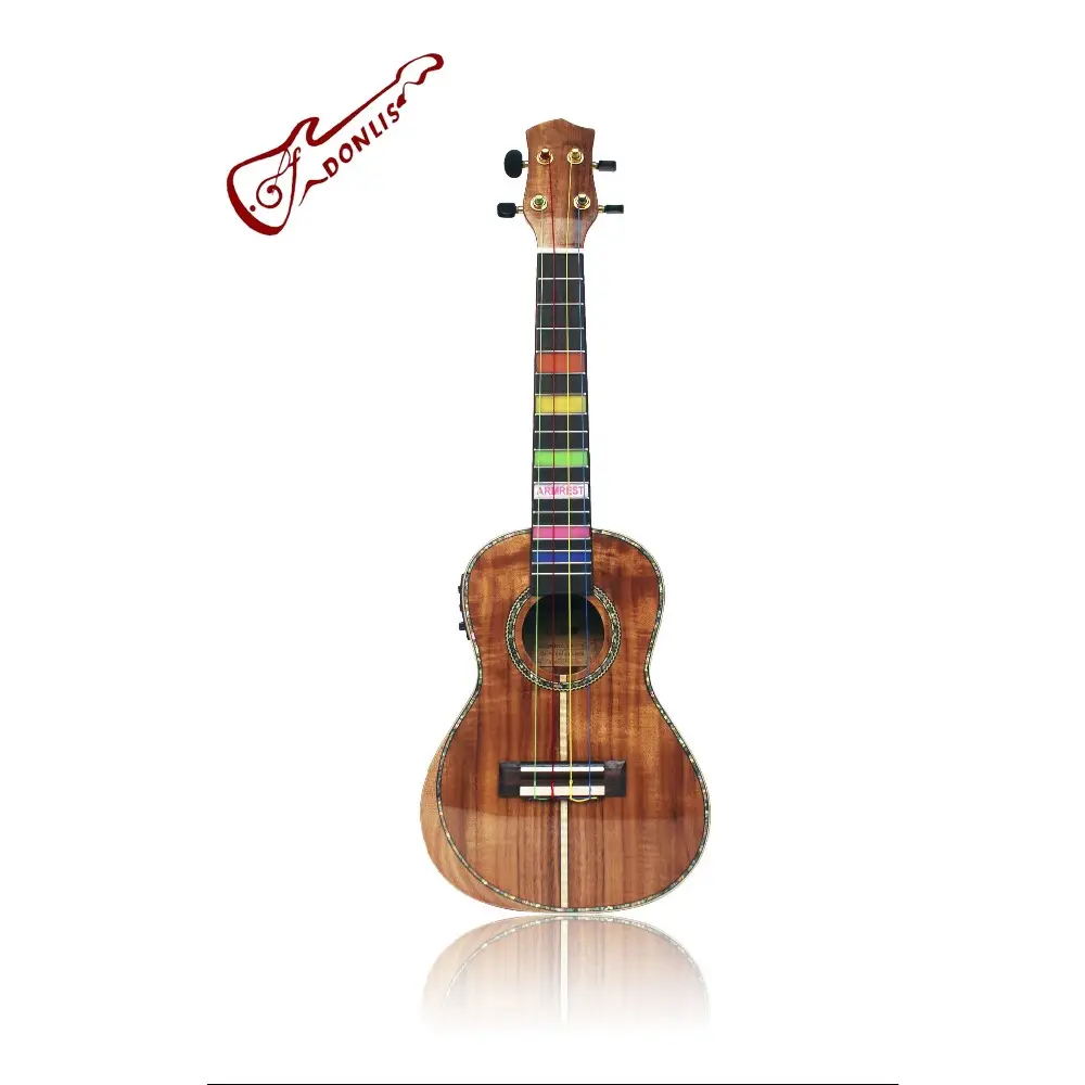 Nhà máy OEM UF-X13 tất cả rắn gỗ Keo cơ thể Okoume cổ Ukulele với tay vịn