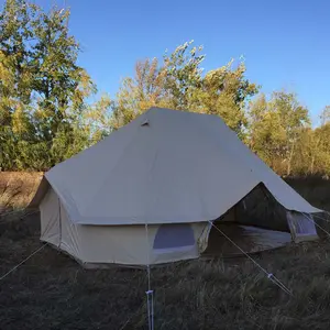 非洲野生动物园式帐篷 100% 棉帆布豪华贝尔帐篷皇帝帐篷夏季