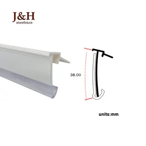 J & H Storefixture Wood Shelf Customized Edge 스트립 바코드 Ticket 자료 (msds) Strip 와 그리퍼 토커 Clip Clear Plastic 블 홀더