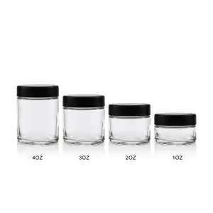 Neuankömmling 1oz 2oz 3oz 4oz kunden spezifischer kinder sicherer Glasbehälter mit CRC-Kappe/Deckel