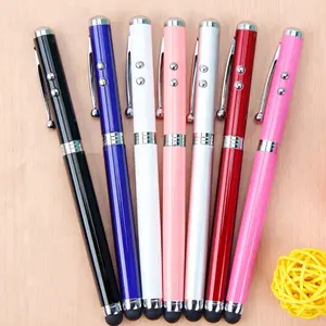 2018 Multiple Functions Advertising 4 in 1 Metal Pens Torch LED Touch Screen Stylus Metal Ballpoint Pens