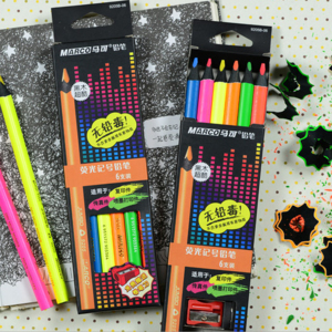 Conjunto de Lápis de Cor Fluorescente Jumbo MARCO Triangle com 6 Cores e Apontador para Desenho Artístico - Product Image 2