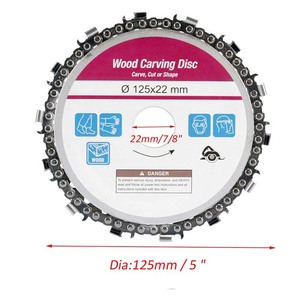<span class=keywords><strong>Disque</strong></span> de sculpture sur bois de 5 pouces, chaîne de scie à chaîne à 14 dents, abrasif fin, chaîne de scie à chaîne <span class=keywords><strong>pour</strong></span> <span class=keywords><strong>meuleuse</strong></span> d'angle - Product Image 6