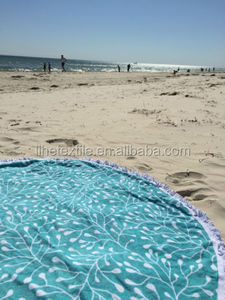 Toalla de Playa Redonda de Diseño Turco en Blanco <span class=keywords><strong>y</strong></span> Negro 100% Algodón para Chal - Product Image 4