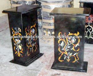 Soporte de mesa de mármol con incrustación - Product Image 1