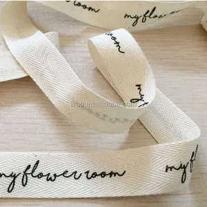 Factory Supply Woven Herringbone Cotton Ribbon Tape