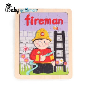 Custom fireman children educational wooden <span class=keywords><strong>puzzle</strong></span> for wholesale Z14289C - Product Image 1