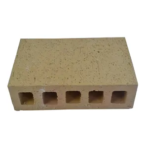 Trendy terracotta custom building block wire-cutting yellow hollow clay brick
