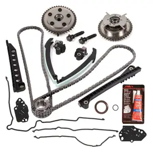 Timing Chain Kit Cam Phaser Timing Cover Gasket untuk 04-08 F150 F250 Lincoln Navigator TRITON 5.4 SOHC 3-katup