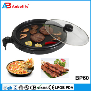 Four à pizza électrique rond multifonctionnel Anbo avec revêtement céramique, barbecue électrique/<span class=keywords><strong>plaque</strong></span> de cuisson électrique/grille avec couvercle - Product Image 5