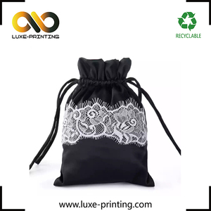 Logotipo <span class=keywords><strong>de</strong></span> impresión con cordón <span class=keywords><strong>de</strong></span> <span class=keywords><strong>seda</strong></span> extensión del pelo raso <span class=keywords><strong>bolso</strong></span> del embalaje - Product Image 3