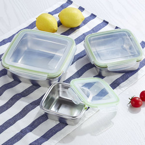 ESCART Vente flash Ensemble de boîtes de conservation hermétiques pour aliments 400 ml 750 ml 1200 ml en acier inoxydable 304 Boîte à lunch bento - Product Image 5
