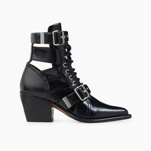 Botas de Verano para Mujer con Cordones, Tendencia de Moda <span class=keywords><strong>2018</strong></span>, Botas Gladiador de Piel con Estampado de Serpiente, Tacones Cubanos, Botines - Product Image 2