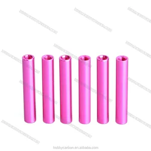 Pink round spacers M3 aluminum standoffs stud 5.0mm OD pillars hexagon 6061 washers Fasteners customized hardware fitting column