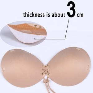 Frauen sexy atmungsaktiv Deep V abnehmbaren Riemen BH selbst klebend Push-up unsichtbare BH & Brief Sets - Product Image 3