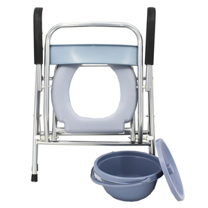 China Hot Sale Adjustable Steel Hospital Folding Walker/<strong>commode</strong> <strong>Chairs</strong>/Potty <strong>Chair</strong> Adult for Elderly - Product Image 4