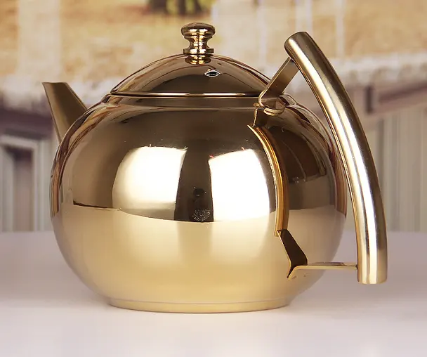 Factory Price Tea Serving Stainless Steel Kettle Tea Pot In Gold