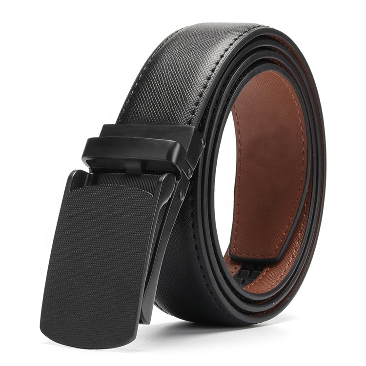 men's leather ratchet dress belt Black Full Grain Leather Belt | SlideBelts main image 1