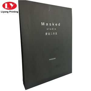 Logo Foil Perak Kustom Dicetak Ukuran <span class=keywords><strong>A4</strong></span> Tas Amplop Kertas Hitam dengan Tali - Product Image 5