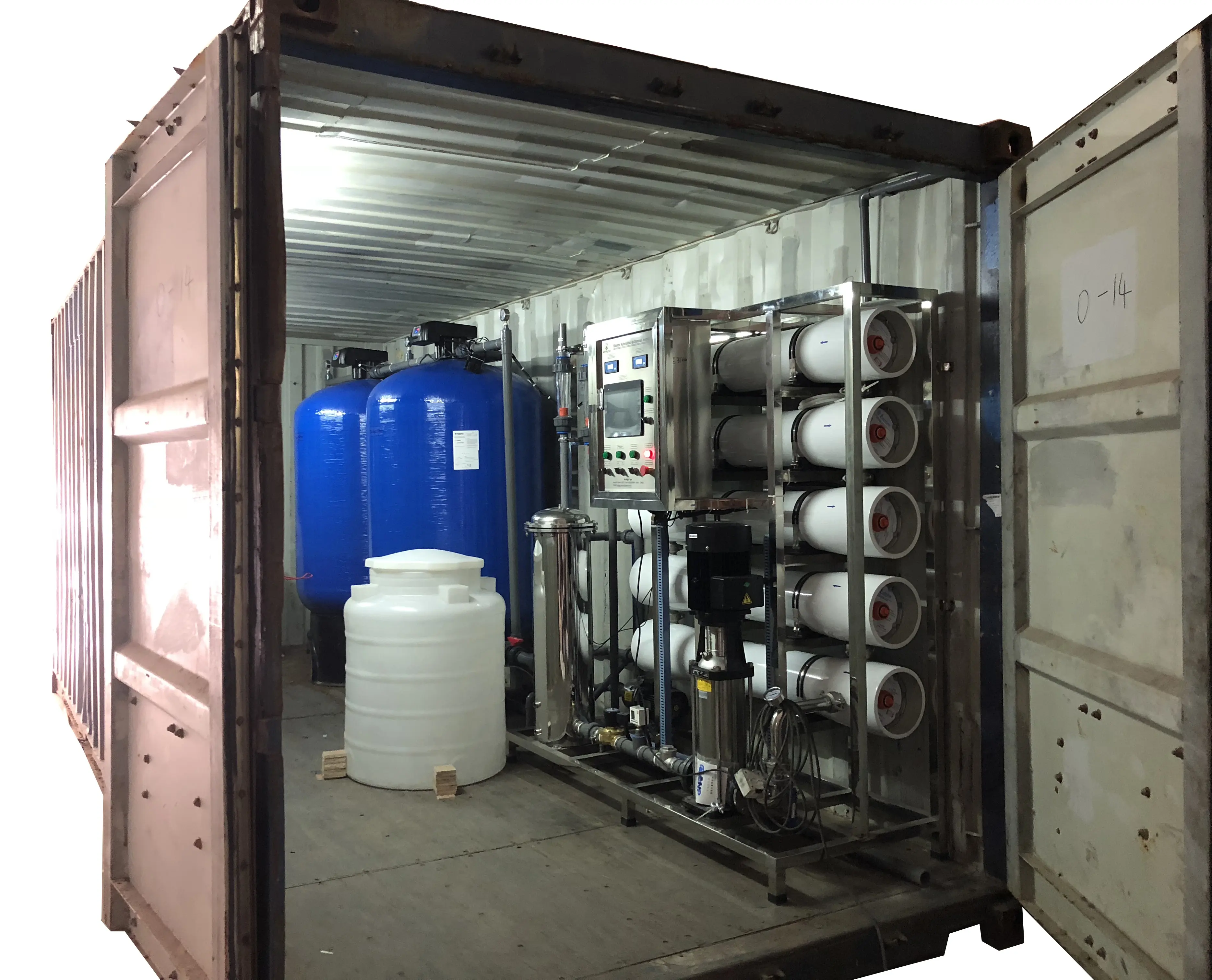 50000GPD Industrial Agriculture Reverse Osmosis RO System Mobile Waste Water Sewage Treatment Plant In Container
