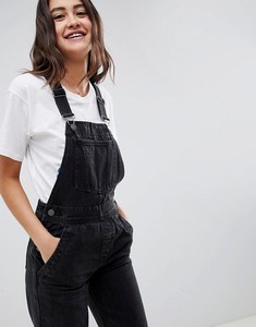 Salopette en jean pour femme KY, avec bretelles réglables à <span class=keywords><strong>boucle</strong></span>, côtés boutonnés, poches fonctionnelles, jambe fuselée, en denim noir délavé, pantalon de travail - Product Image 4