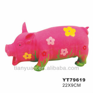 Giocattoli in lattice per animali domestici di Design a forma di maiale colorato di qualità garantita con Squeaker, adorabili giocattoli per cani in lattice - Product Image 3