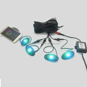 Fender Lighting <span class=keywords><strong>LED</strong></span> Rock Light Kits avec 4 pods pour JEEP Off Road Truck Car ATV SUV Under Body Glow - Product Image 4