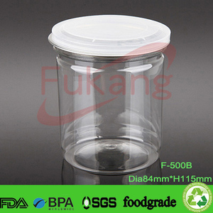 プラスチックキャンディーの瓶、円筒クリアボトル容易300ミリリットルジャムと甘いプラスチック瓶カバー - Product Image 4