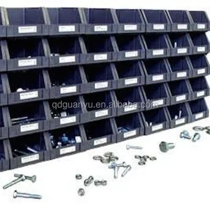 Plastic Virgin Material Stack and Hang Storage Bins for Small Parts in Warehouse